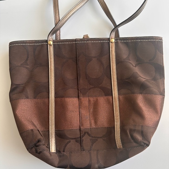 Coach Signature Stripe Small Tote - Picture 1 of 8